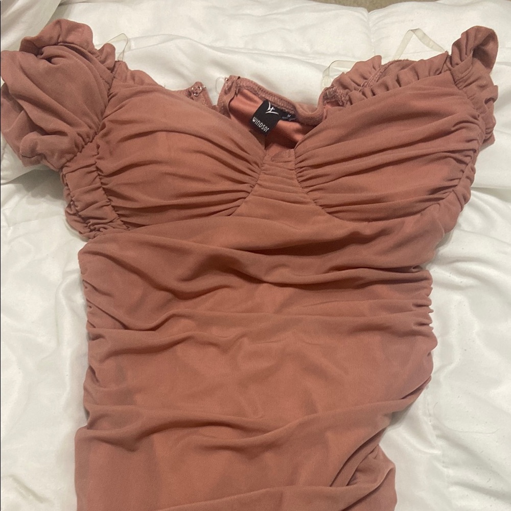 Windsor Rust Ruched Dress